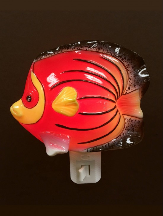 Porcelain Red Tropical Fish Night Light with Gift Box